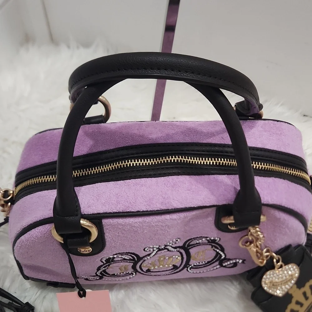 🔹Juicy Couture 🔹️Juicy Lovers  Violet/tulle Purple Terry Cloth Club Bowler Bag